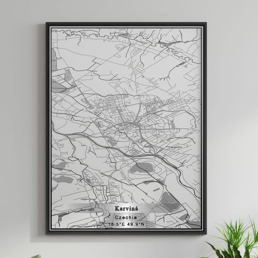 ROAD MAP OF KARVINA, CZECH REPUBLIC BY MAPBAKES