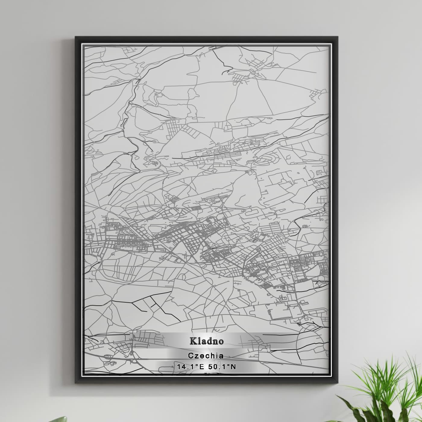 ROAD MAP OF KLADNO, CZECH REPUBLIC BY MAPBAKES