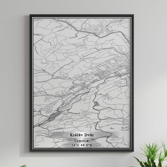 ROAD MAP OF KRALUV DVUR, CZECH REPUBLIC BY MAPBAKES