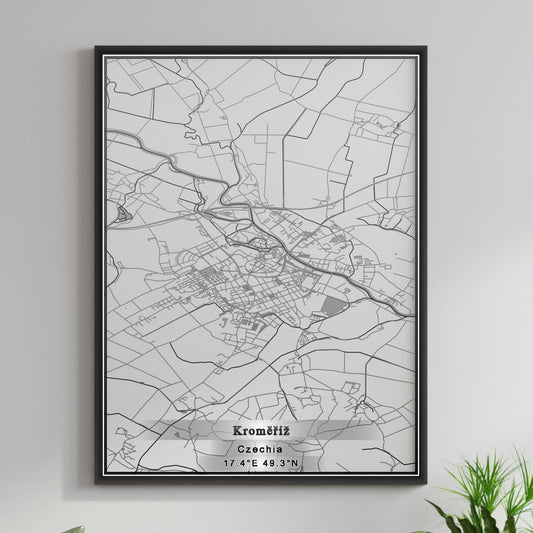 ROAD MAP OF KROMERIZ, CZECH REPUBLIC BY MAPBAKES