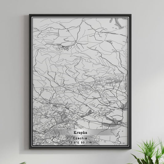 ROAD MAP OF KRUPKA, CZECH REPUBLIC BY MAPBAKES