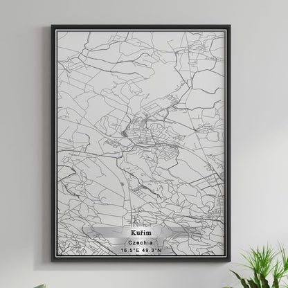 ROAD MAP OF KURIM, CZECH REPUBLIC BY MAPBAKES