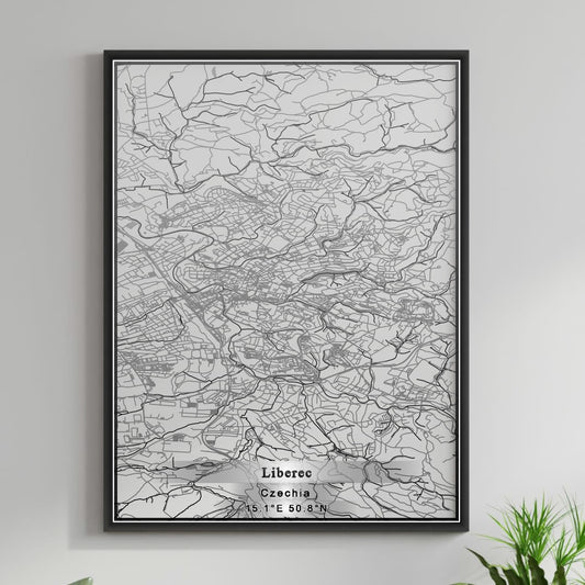 ROAD MAP OF LIBEREC, CZECH REPUBLIC BY MAPBAKES