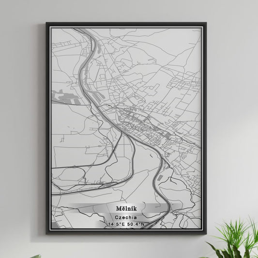 ROAD MAP OF MELNIK, CZECH REPUBLIC BY MAPBAKES