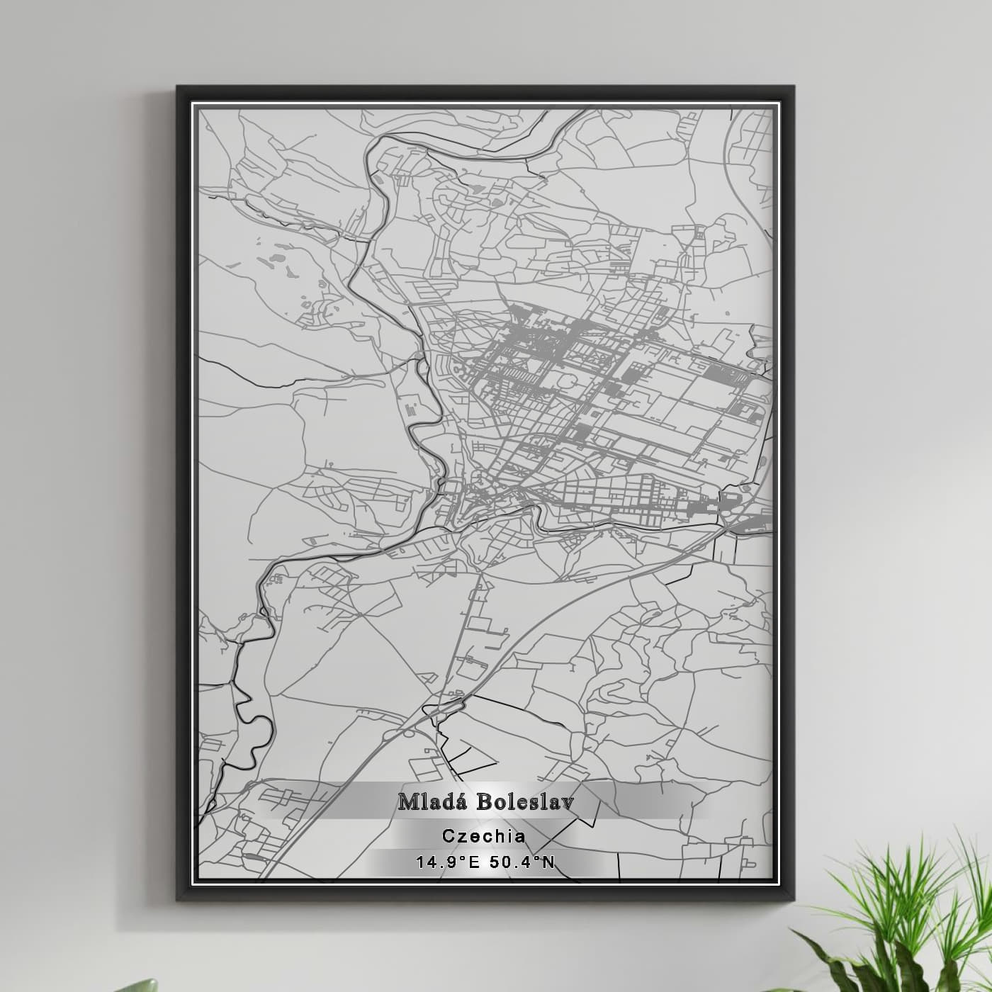 ROAD MAP OF MLADA BOLESLAV, CZECH REPUBLIC BY MAPBAKES