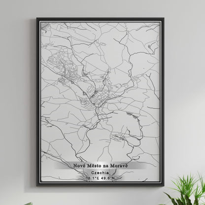 ROAD MAP OF NOVE MESTO NA MORAVE, CZECH REPUBLIC BY MAPBAKES