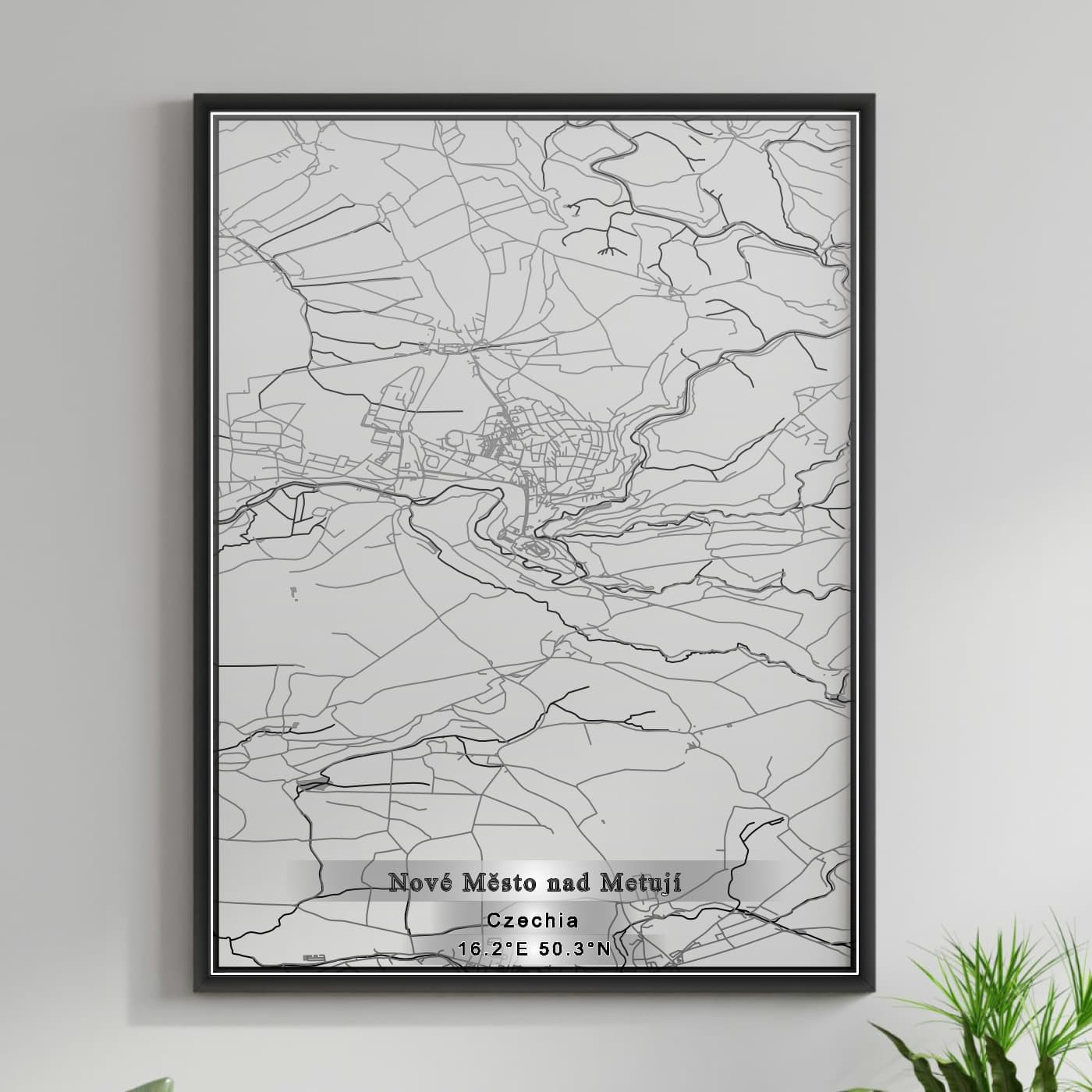 ROAD MAP OF NOVE MESTO NAD METUJI, CZECH REPUBLIC BY MAPBAKES