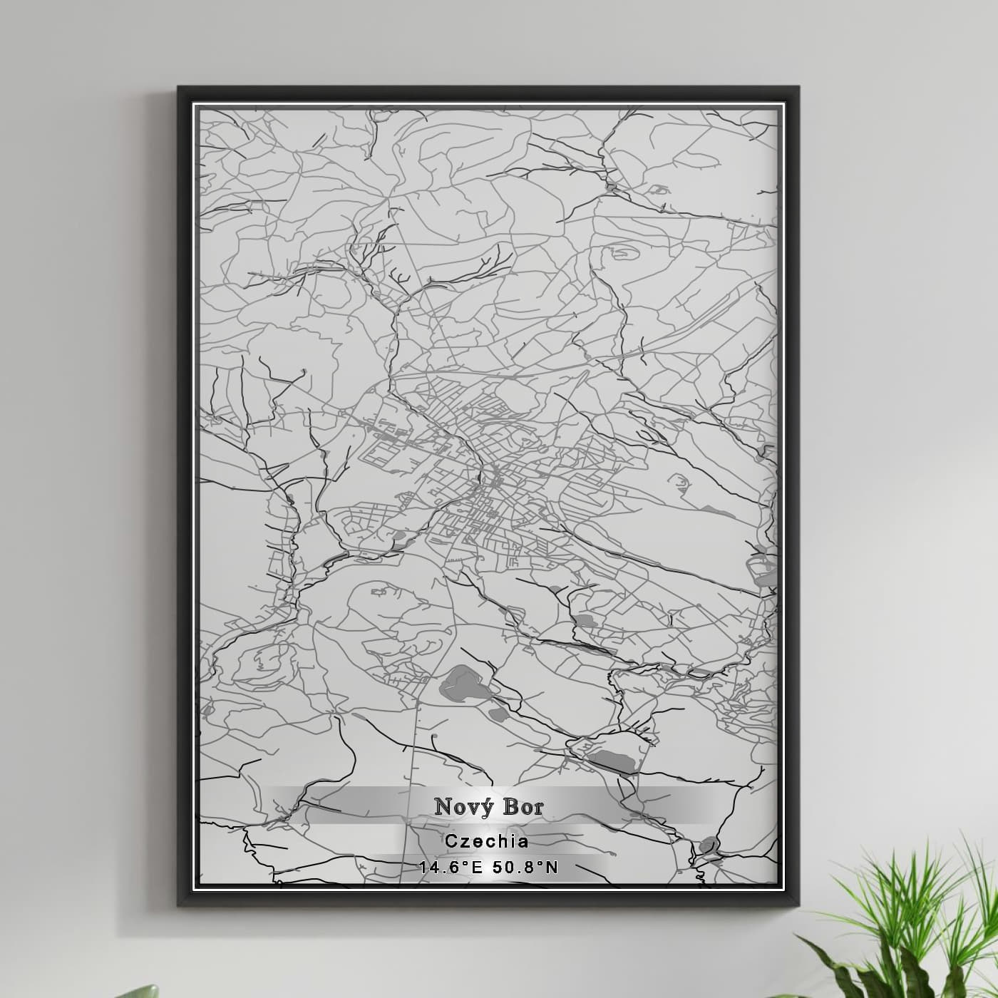 ROAD MAP OF NOVY BOR, CZECH REPUBLIC BY MAPBAKES