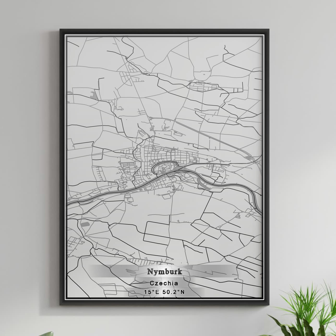 ROAD MAP OF NYMBURK, CZECH REPUBLIC BY MAPBAKES