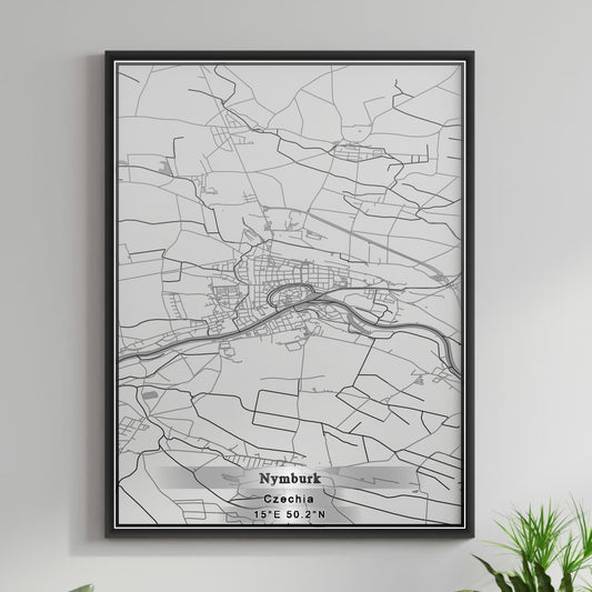 ROAD MAP OF NYMBURK, CZECH REPUBLIC BY MAPBAKES