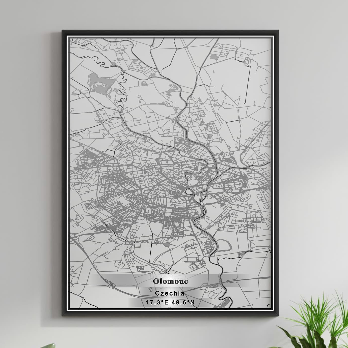 ROAD MAP OF OLOMOUC, CZECH REPUBLIC BY MAPBAKES