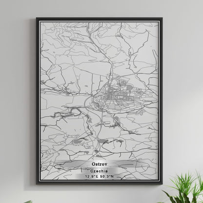 ROAD MAP OF OSTROV, CZECH REPUBLIC BY MAPBAKES