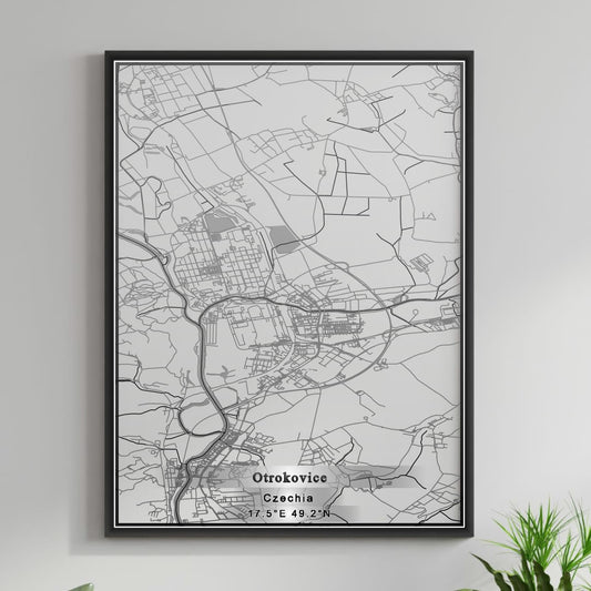 ROAD MAP OF OTROKOVICE, CZECH REPUBLIC BY MAPBAKES