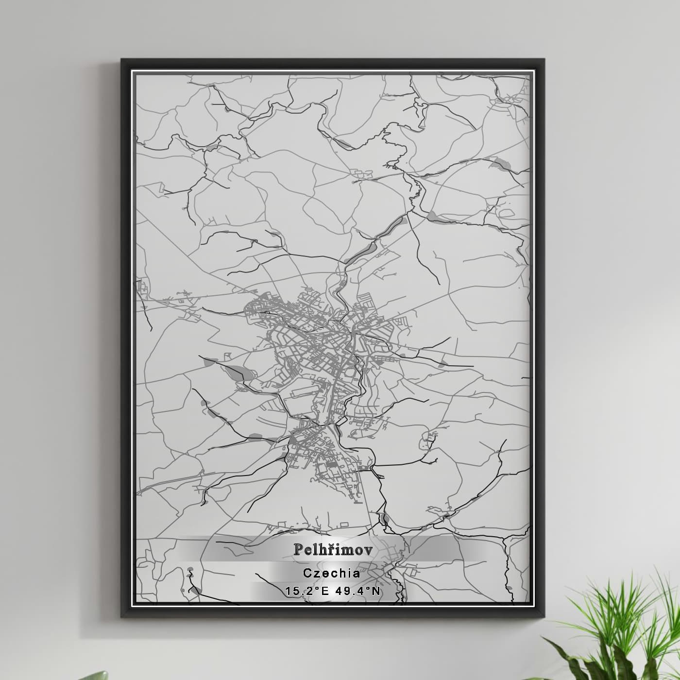 ROAD MAP OF PELHRIMOV, CZECH REPUBLIC BY MAPBAKES