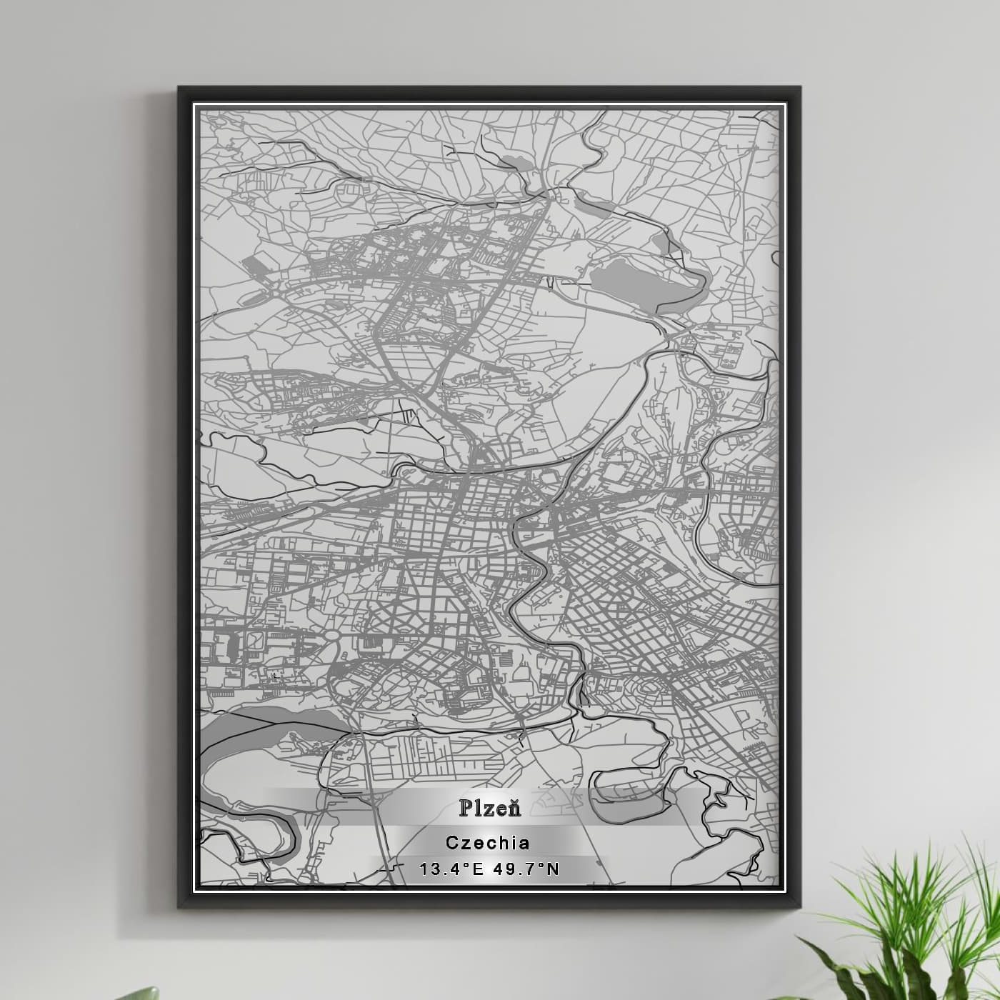 ROAD MAP OF PLZEN, CZECH REPUBLIC BY MAPBAKES