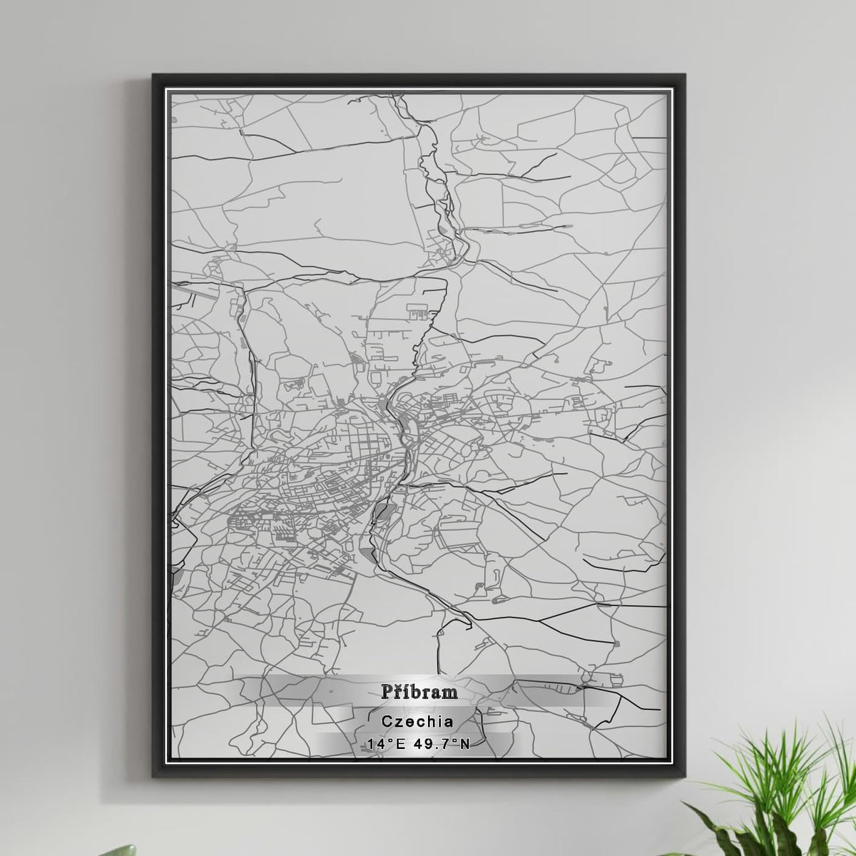 ROAD MAP OF PRIBRAM, CZECH REPUBLIC BY MAPBAKES