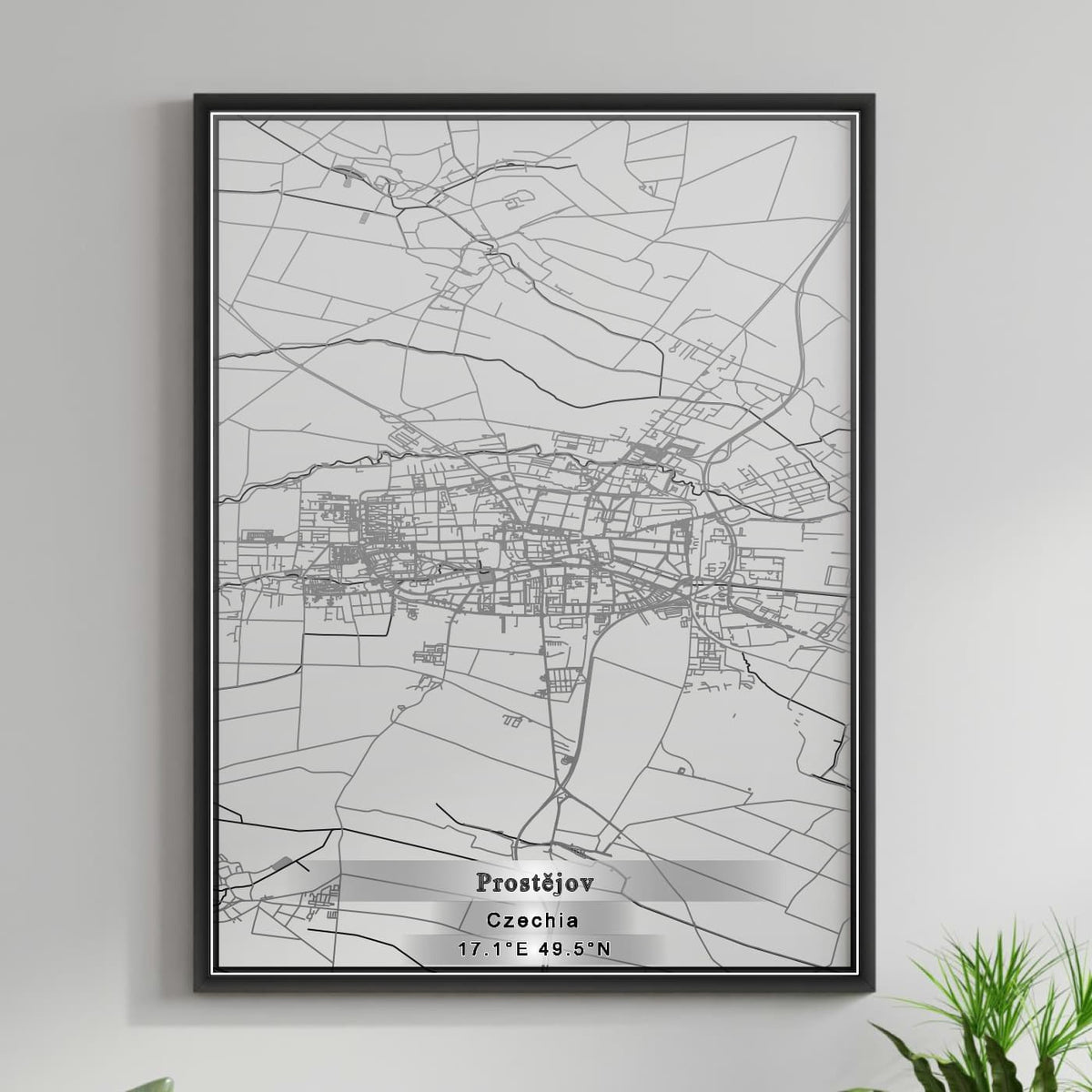 ROAD MAP OF PROSTEJOV, CZECH REPUBLIC BY MAPBAKES