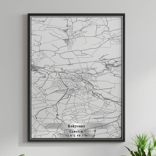 ROAD MAP OF ROKYCANY, CZECH REPUBLIC BY MAPBAKES