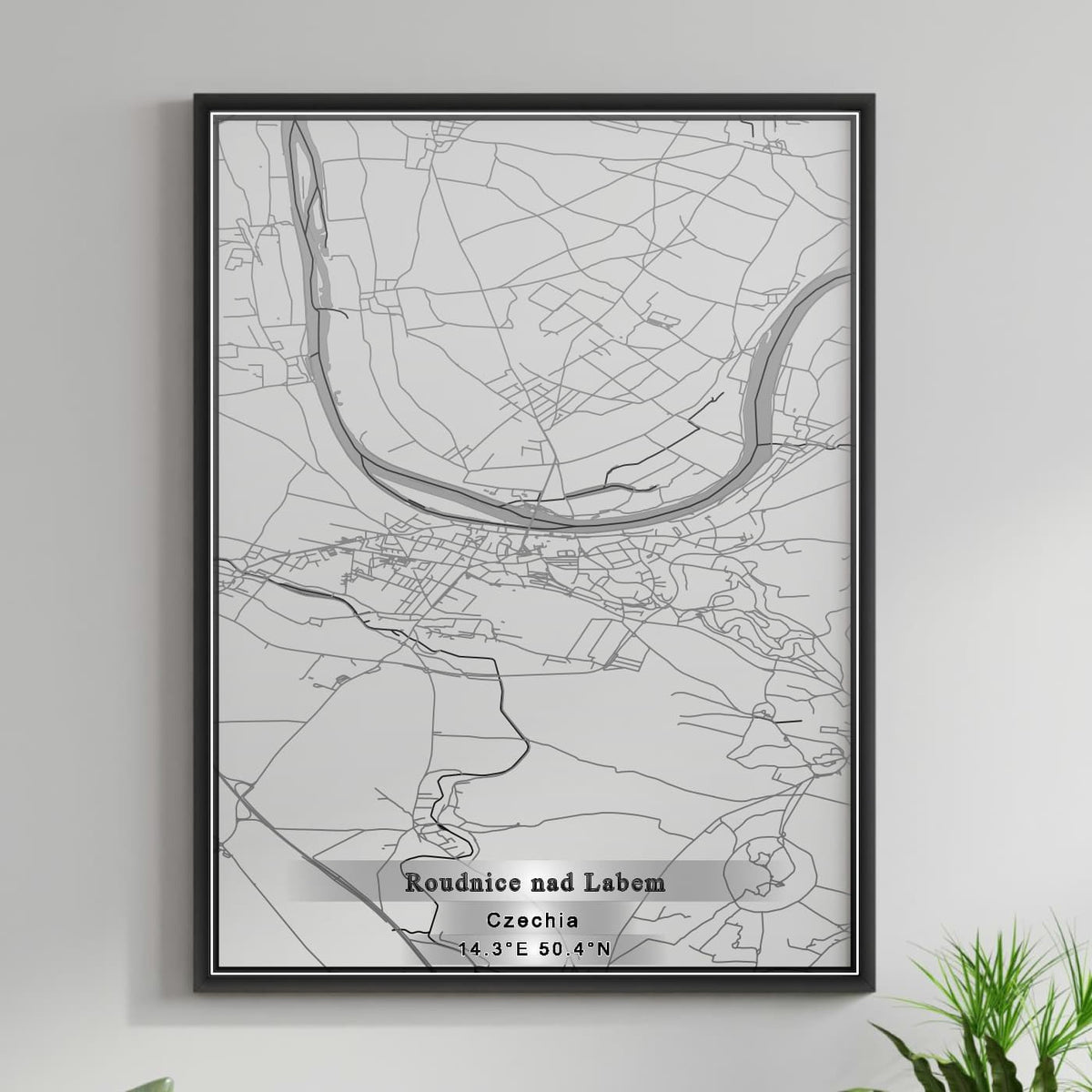 ROAD MAP OF ROUDNICE NAD LABEM, CZECH REPUBLIC BY MAPBAKES