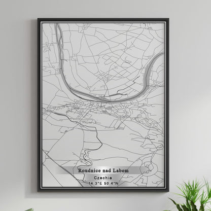 ROAD MAP OF ROUDNICE NAD LABEM, CZECH REPUBLIC BY MAPBAKES