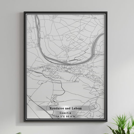 ROAD MAP OF ROUDNICE NAD LABEM, CZECH REPUBLIC BY MAPBAKES