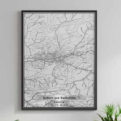 ROAD MAP OF ROZNOV POD RADHOSTEM, CZECH REPUBLIC BY MAPBAKES