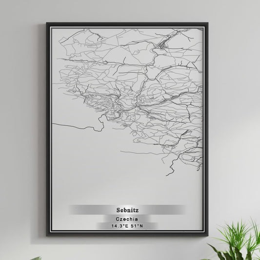 ROAD MAP OF SEBNITZ, CZECH REPUBLIC BY MAPBAKES