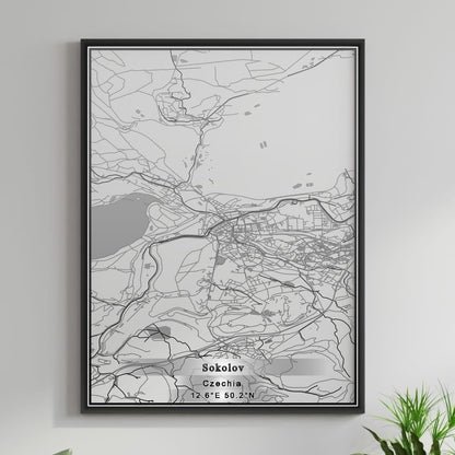 ROAD MAP OF SOKOLOV, CZECH REPUBLIC BY MAPBAKES
