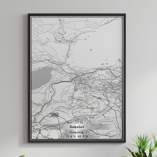 ROAD MAP OF SOKOLOV, CZECH REPUBLIC BY MAPBAKES