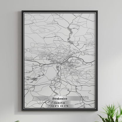 ROAD MAP OF STRAKONICE, CZECH REPUBLIC BY MAPBAKES