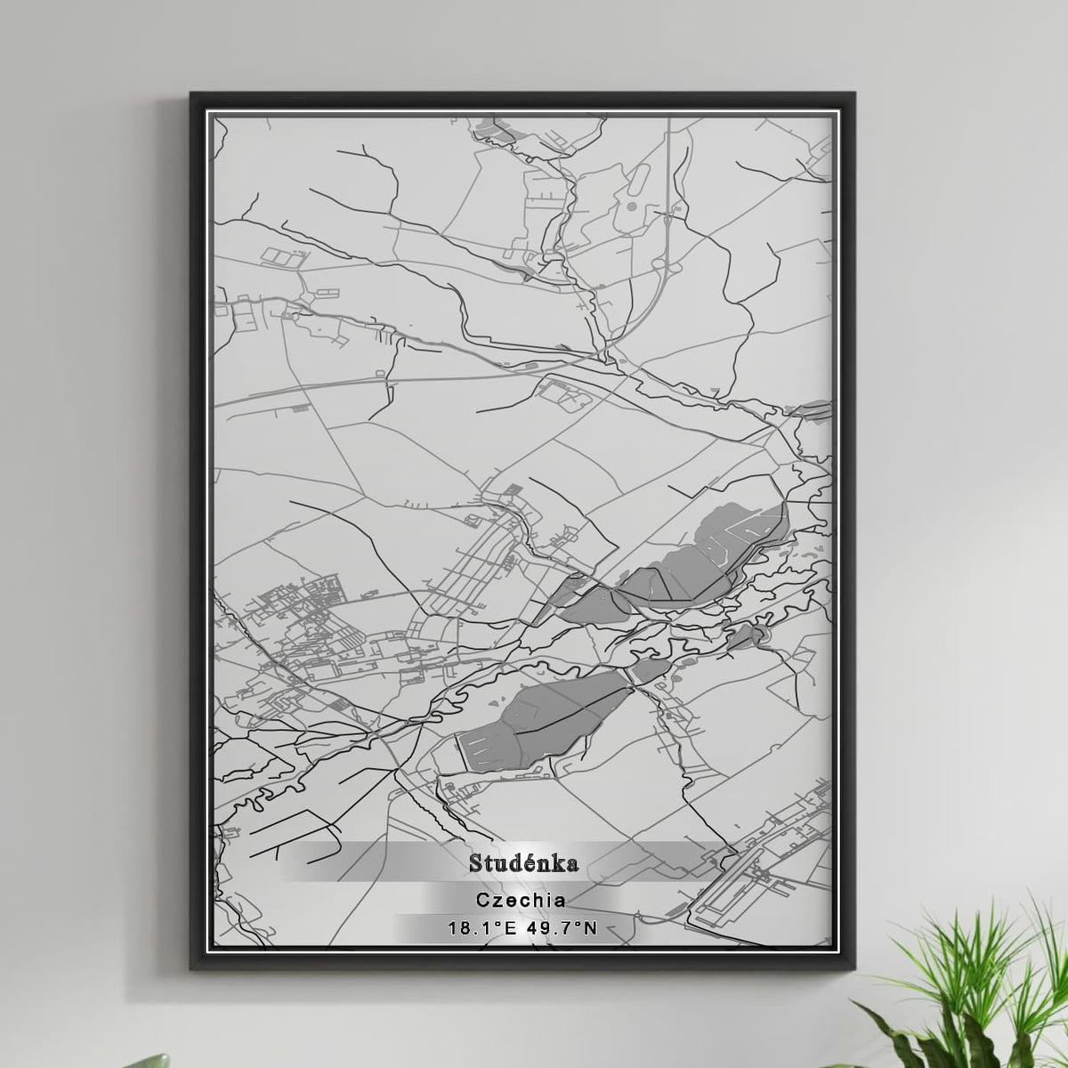 ROAD MAP OF STUDENKA, CZECH REPUBLIC BY MAPBAKES