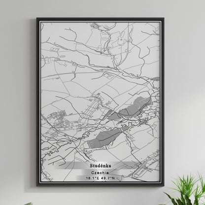 ROAD MAP OF STUDENKA, CZECH REPUBLIC BY MAPBAKES