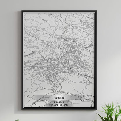 ROAD MAP OF TEPLICE, CZECH REPUBLIC BY MAPBAKES