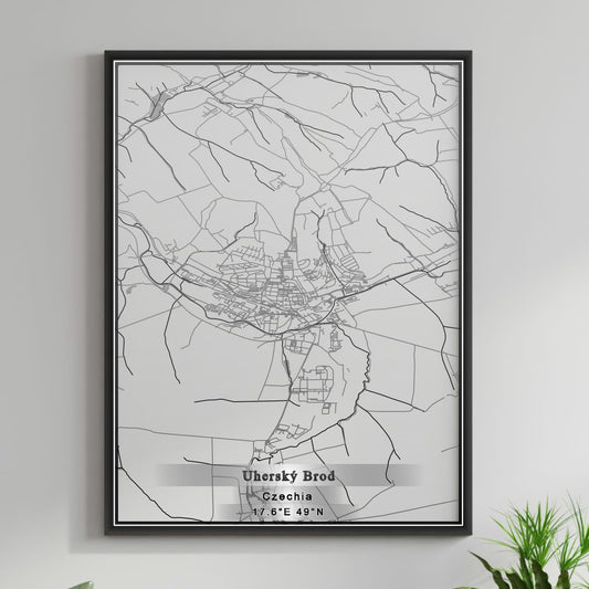 ROAD MAP OF UHERSKY BROD, CZECH REPUBLIC BY MAPBAKES