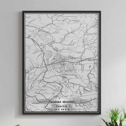 ROAD MAP OF VALASSKE MEZIRICI, CZECH REPUBLIC BY MAPBAKES