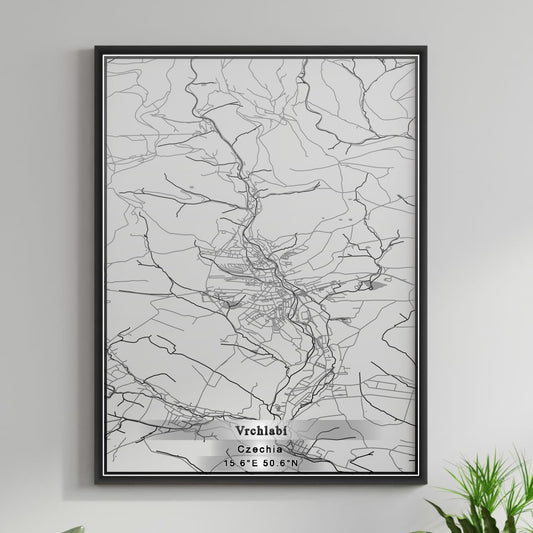 ROAD MAP OF VRCHLABI, CZECH REPUBLIC BY MAPBAKES