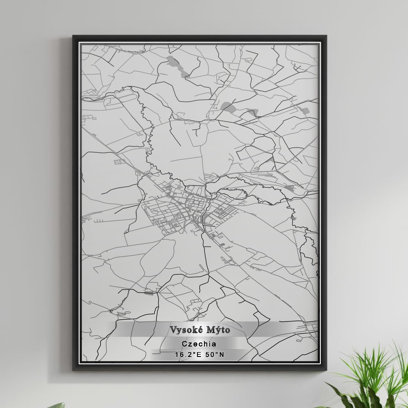 ROAD MAP OF VYSOKE MYTO, CZECH REPUBLIC BY MAPBAKES