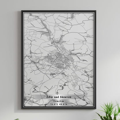 ROAD MAP OF ZD'AR NAD SAZAVOU, CZECH REPUBLIC BY MAPBAKES