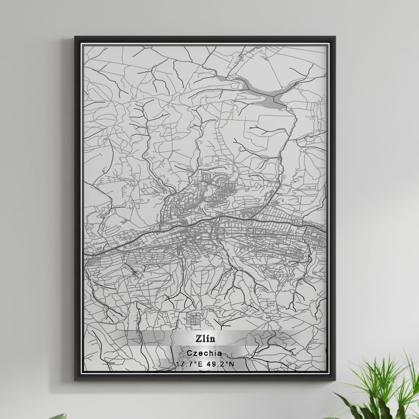 ROAD MAP OF ZLIN, CZECH REPUBLIC BY MAPBAKES