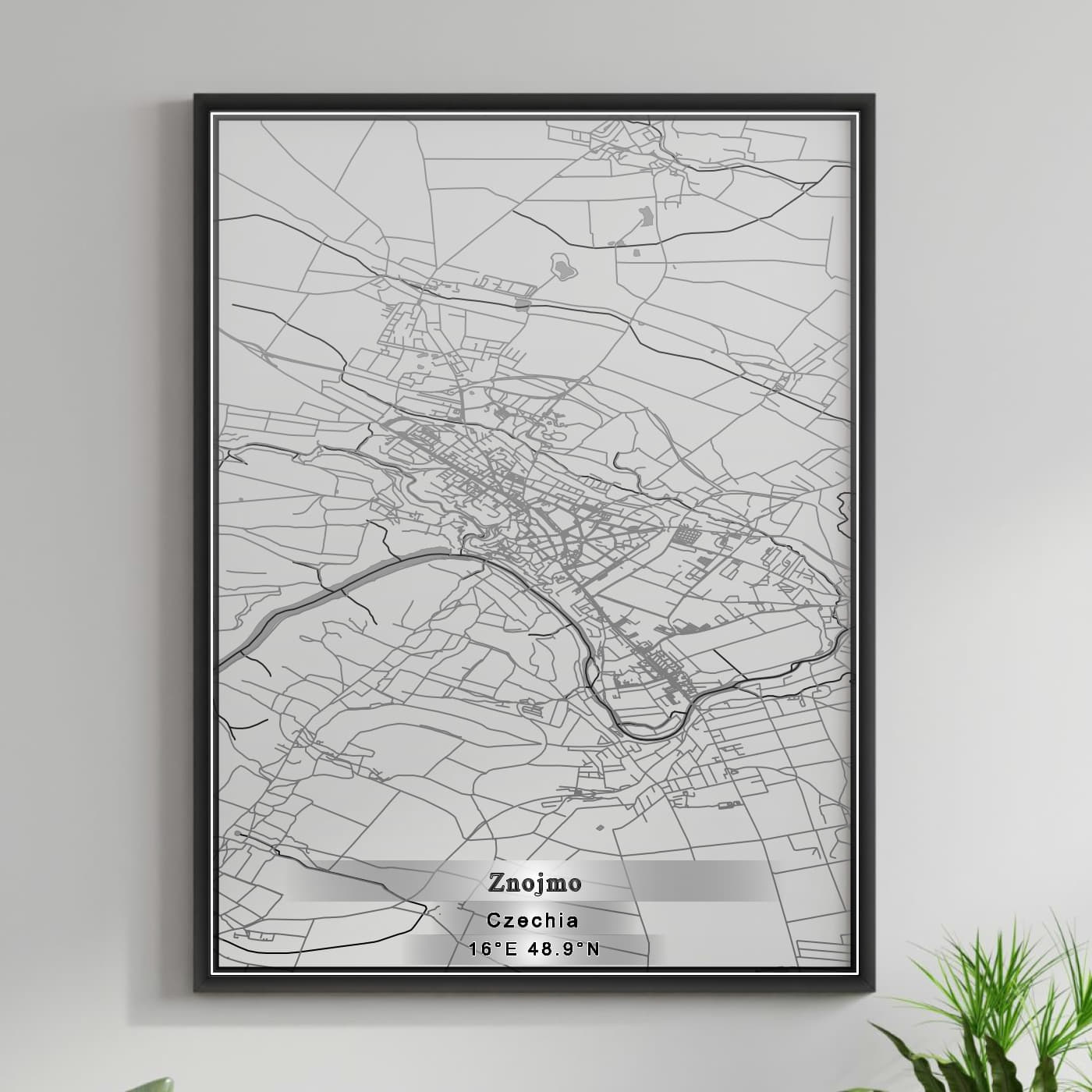 ROAD MAP OF ZNOJMO, CZECH REPUBLIC BY MAPBAKES