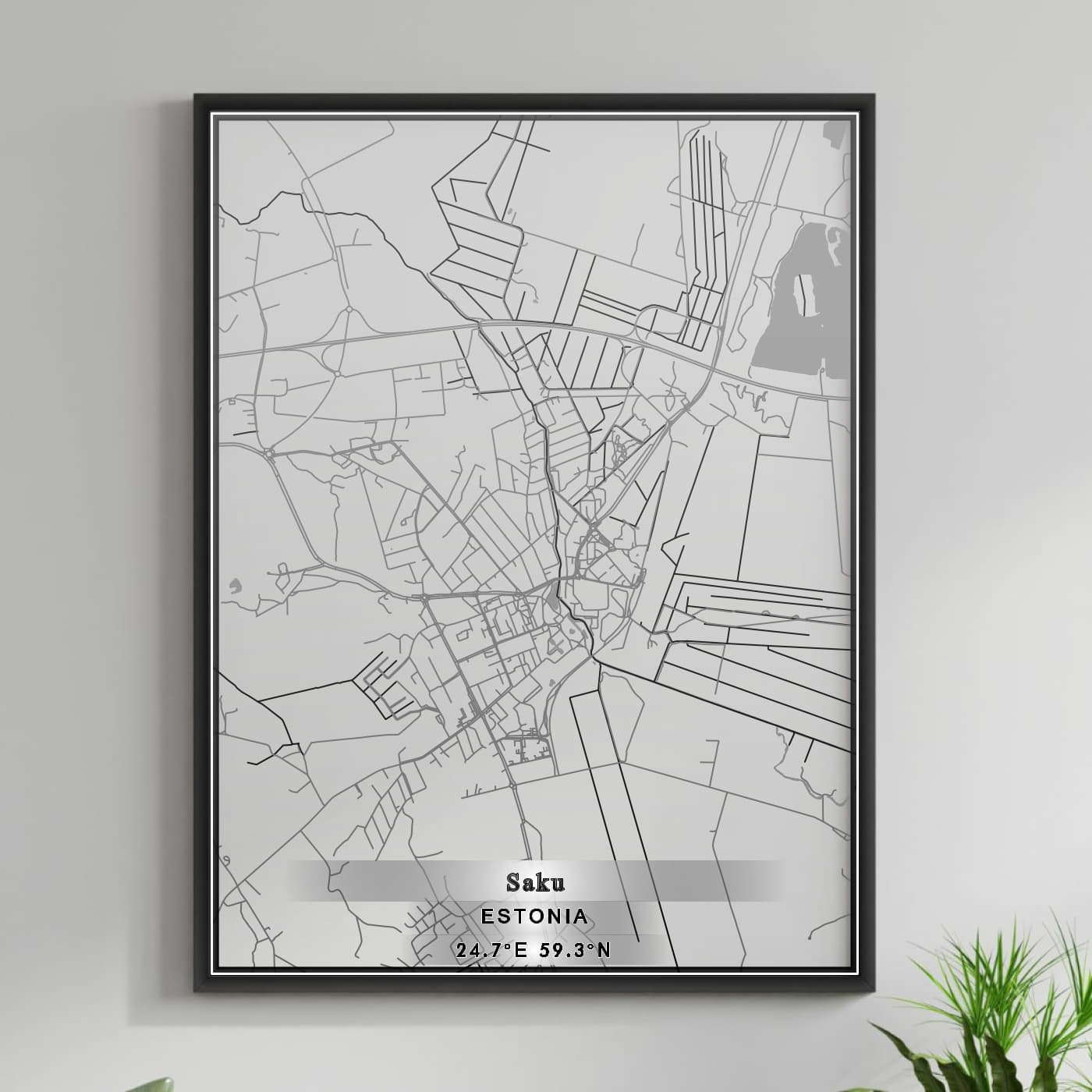 ROAD MAP OF SAKU, ESTONIA BY MAPBAKES