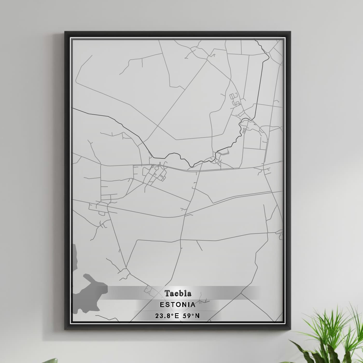 ROAD MAP OF TAEBLA, ESTONIA BY MAPBAKES