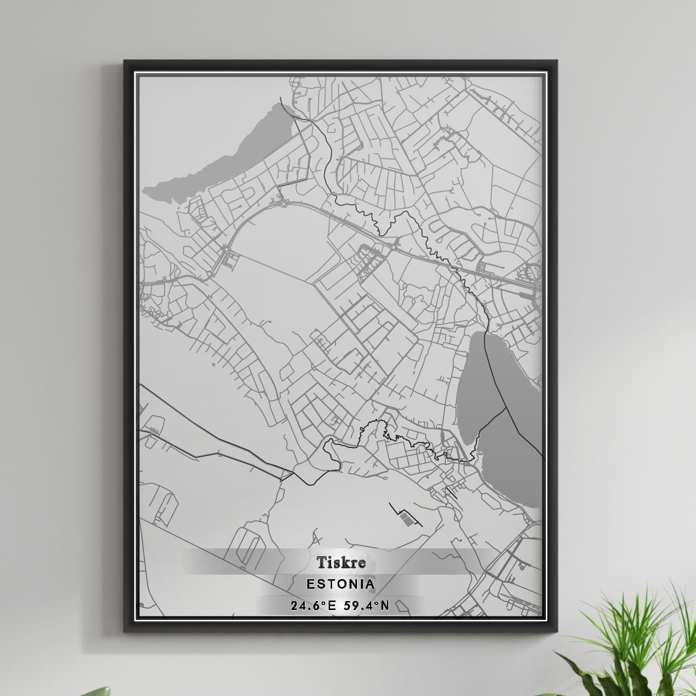 ROAD MAP OF TISKRE, ESTONIA BY MAPBAKES