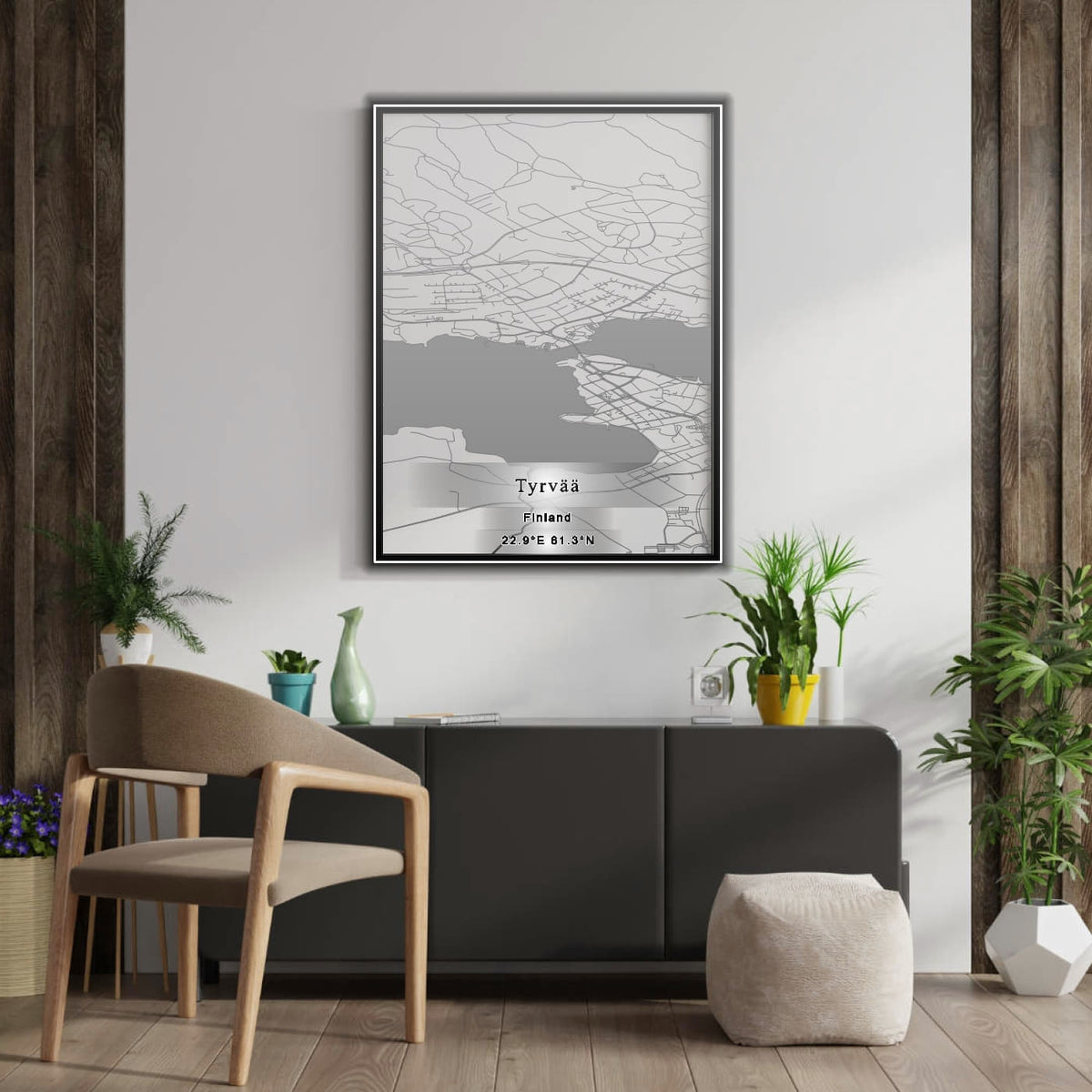 ROAD MAP OF TYRVÄÄ, FINLAND BY MAPBAKES