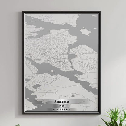 ROAD MAP OF ÄÄNEKOSKI, FINLAND BY MAPBAKES