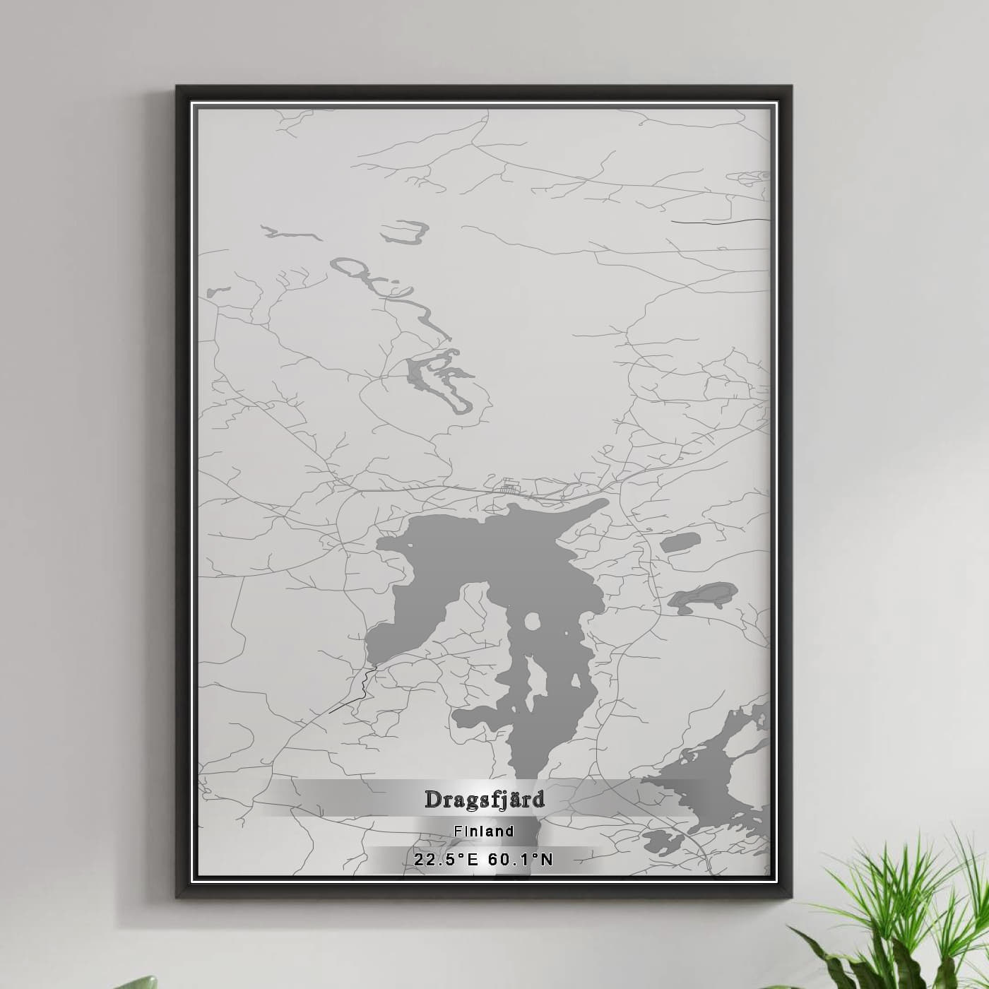 ROAD MAP OF DRAGSFJÄRD, FINLAND BY MAPBAKES