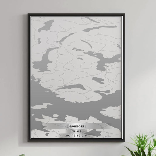 ROAD MAP OF ENONKOSKI, FINLAND BY MAPBAKES