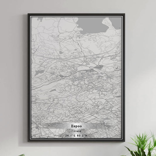 ROAD MAP OF ESPOO, FINLAND BY MAPBAKES