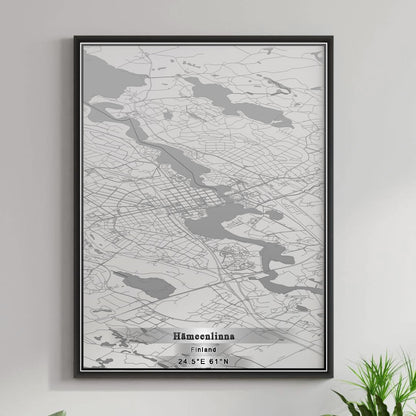 ROAD MAP OF HÄMEENLINNA, FINLAND BY MAPBAKES