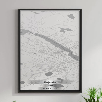 ROAD MAP OF HARJAVALTA, FINLAND BY MAPBAKES